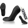 sesto senso 12 paia Calzini Donna Fantasmini Invisibili Tinta Unita Salvapiede Eleganti Antiscivolo in Silicone 39-42 12 paia Black Nero