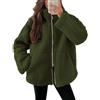 uxxnjfg Giubbotto Donna Invernale Elegante Peluche Felpa Pile Giacca Invernale Donna Fleece Sportiva Giubbotto con Cappuccio Casual Cardigan Parka con Zip Abbigliamento(Army Green,S)
