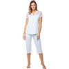 e.Femme® Lena II 861 - Pigiama da Donna in Cotone e Lenzing® Modal Azzurro 42