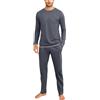 Aseniza Pigiama da Uomo Invernale, Pigiama a Maniche Lunghe in Cotone Semplice ed Elegante Pigiama Morbido Loungewear