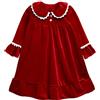 Verve Jelly Baby Little Girl Christmas Accappatoio Set Ragazze Manica Lunga Collare per Bambole Pigiama Pigiama Pigiameria Outfit 100 Rosso4 2-3 Anni