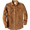Dubinik® 10 oz Ultra Pesante Camicia da Uomo in Velluto A Coste Western Giacca Bottoni Automatici Manica Lunga Due Tasche Marrone Caldo L