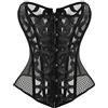 Kelvry Donne Sexy Raso Vita Cincher Lace up Overbust Corsetto Basco Bustier Top Nero S-6XL