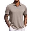 COOFANDY Polo da Uomo Manica Corta Estiva Casual in Maglia Business con Colletto Button Down Regular Fit Golf Beige S