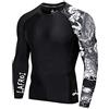 LAFROI - Maglia Protettiva Rash Guard da Uomo, a Maniche Lunghe, con UPF 50+, a Compressione, CLYYB, Asym Dragon,XXL