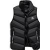 Gefomuofe Gilet trapuntato da uomo leggero con fodera ibrida, senza maniche, sportivo, con colletto alto, gilet sportivo con tasche, gilet funzionale da esterno, senza maniche, T nero., XL