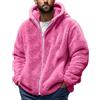 Generic DENGJIAMY Giacca da uomo pelosa Sherpa casual tinta unita calda giacca outdoor moda felpa in pile a maniche lunghe da uomo con cappuccio camicia con zip intera