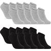 sockenkauf24 10 | 20 | 30 Paia Calzini Corti Uomo Donna Calze Corte Nero Bianco Grigio Cotone (10x Nero + 10x Grigio 43-46)
