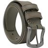 No Limits No Limtis Cintura Uomo in Vera Pelle con Doppia Cucitura, Alta 4 cm, Fibbia Nickel Free, Accorciabile, Con Scatola, Verde Militare