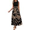 RUIRUILICO Vestito Donna Estivi Stampa Floreale Abito a Portafoglio Senza Maniche Girocollo Casual Elegante Maxi Abito da Cocktail Festa Bohémien