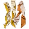 LumiSyne 3 Pezzi Sciarpa Di Seta Stretta Donna Ragazze Lungo Sottile Fazzoletto Da Collo Retro Fresco Stampa Floreale Motivo a Pois Scacchiera Nastro Sciarpa In Raso Copricapo Fascia Per Capelli