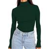 DUOEASE Maglia Donna Manica Lunga Basic Tinta Unita Top Collo Alto Autunno Inverno T Shirt Elegant Casual Top Donna