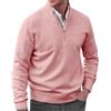 Generic Maglione classico da uomo con scollo a V maglione autunnale colletto alla coreana manica lunga slim fit pullover lavorato a maglia casual da lavoro maglione leggero con cerniera pullover maglione