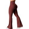 YEOREO Leggings da donna Kalie Flare Scrunch a V con vita alta per yoga, Borgogna, S