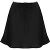 Allegra K Donna Gonna Corta in Raso con Coulisse XA Vita Alta Casual Svasata Fluida in Seta Stile Skater Nero M