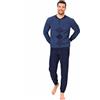 Il Granchio Pigiama Uomo Invernale Felpato in Caldo Jacquard Pigiama Uomo Felpato Effetto Lana (2049-JEANS, M)