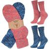 MOUNTREX Calzini in lana da donna, da uomo, invernali, sottili, caldi, colorati, 2 paia, rosa/blu, 39-42