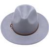 HEYANN - Cappello Fedora da Uomo, Cappello in Feltro con Visiera Larga, Cappello Classico da Uomo, Cappello Panama da Donna, Trilby da Uomo per Festa, grigio chiaro, L
