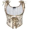 SCARLET DARKNESS Corsetto Bustier Donna Stile Rinascimentale Medievale, Stampa Floreale Vintage con Lacci