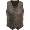 Infinity Leather Gilet da Uomo in Vera Pelle Scamosciata Marrone Elegante da Motociclista 5XL