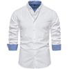 Allthemen Camicia da Uomo Oxford da Lavoro Elegant Camicie Cotone Bottoni Slim Fit Shirt Tinta Unita Classiche Bianco L