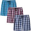 MoFiz Pantaloni Corti Pigiama Bambino Ragazzo Cotone Pantaloncini Shorts a Quadretti con Tasche 3 Pack-07 M (10-12 Anni)