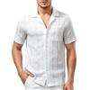 Casey Kevin Camicia Cubano Uomo Jacquard 3D Maniche Corte Estiva Vacanze