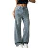 Fakanhui Jeans da donna luccicanti con perline di strass lucidi pantaloni a gamba larga paillettes party club nightout street outfit