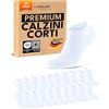 sockenkauf24 10 Paia Calzini Corti Uomo Donna Calze Corte Cotone Traspiranti (Bianco 43-46)
