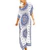 YOUKD Vestito Lungo Maxi da Spiaggia in Caftano Etnico Lungo Bohemien Cover Up Dress per Donna