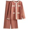 Meaunzyl Completo Lana Donna Tuta Da Ginnastica Offerte Girocollo Maglia a Maniche Lunghe Pullover Top Elastico In Vita Pantaloni a Gamba Larga Moda Autunnale Invernale Completi Per La Casa