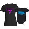 t-shirteria Coppia T-Shirt Donna e Body Neonato Intimo da Giorno - Maschietto - Coordinato Famiglia - Neo Mamma - Figlio - Festa della Mamma - Idea Regalo
