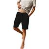 LVCBL Pantaloncini da Uomo in Tessuto di Lino, Leggeri e ariosi, vestibilità Larga, Pantaloni Corti per Il Tempo Libero, Nero, M