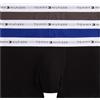 Tommy Hilfiger Uomo Pantaloncini Boxer Confezione da 3 con Fascia con Logo, Multicolore (Blk/Drk Ash/WDG Blu), S