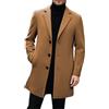 Generisch Cappotto corto da uomo in elegante stile business - Cappotto di lana monopetto con colletto a risvolto | Classico cappotto di transizione per autunno e inverno, L