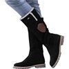 Kobilee Stivali Cowboy Donna Morbidi Curvy Elasticizzati Stivali Alti Pelle Caldo Sexy Western Boots con Tacco Sopra il Ginocchio Vintage Stivaletti Invernali Anfibi Larghi Camoscio
