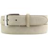 BELTINGER Cintura in pelle scamosciata italiana, larghezza 30 mm, uomo, pelle scamosciata, cintura per abito, cintura per pantaloni, fibbia argento | beige 120cm