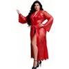 ohyeahlady Vestaglia Sexydonna Hot Curvy Mare Taglie Forti Copricostume Kimono con Pelizoma Copertura Costume da Bagno Lingerie Sexy Intimo Curvy Abbigliamento da Spiaggia Elegante Rosso,XXL