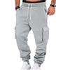 uxxnjfg Pantaloni Cargo Uomo Lavoro Lavoro Sci Pantaloni con Tasche Multiple Larghi Elasticizzati Termici Softshell con vestibilità Leggeri Cotone Abbigliamento Clothing Grigio Chiaro S