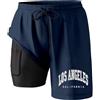 Generisch Costume da bagno da uomo con fodera a compressione, cuciture interne, pantaloncini da bagno con tasche