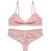Awake Lingerie Selected Bralette Pizzo e Slip, Soft Lace Reggiseno Triangolo Floreale Senza Ferretto Non Imbottito, Biancheria Intima Sexy Donna (Large, Pink Lover)
