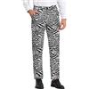 Lars Amadeus Pantaloni stampati animali da uomo Pantaloni da ballo anteriori piatti