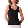 Cotonella GD277 Canotta Donna Spalla Larga in Modal e Cashmere - Tessuto Ultralight Morbido e Traspirante - Nero, 5/XL