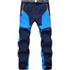 Bauzuoyo Pantaloni da uomo Softshell per Outdoor, impermeabili, da trekking, da escursioni, con fodera, antivento, da campeggio, funzionali, invernali, caldi, cargo, da lavoro, con cintura, Blu, L