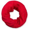 styleBREAKER Sciarpa ad anello unisex in maglia fine a motivo a coste,Rosso