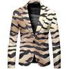 Generisch Giacca da uomo a righe a pois, con stampa leopardata, blazer per feste, balli di fine anno, giacca smoking elasticizzata, elegante giacca per abiti da sposa, T1 kaki, XXL