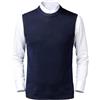 Btmpmcs Gilet da Uomo Inverno Girocollo Senza Maniche Gilet Maglia Pullover Misto Lana Comfort Maglione Casual Classico Commerciale Maglieria Canotte Cardigan Panciotto