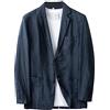 Generic Blazer Casual Da Uomo Jacket Slim Fit Giacche In Cotone Monopetto a 1 Bottoni Blazer Da Uomo Blazer Monopetto Giacca Sportiva Di Ghiaccio for Wedding Business Evening Da Lavoro (Navy, M)
