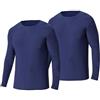BEGIANT Confezione da 2 maglie termiche da uomo a maniche lunghe, maglia intima termica invernale calda girocollo, maglia a compressione per il freddo, blu navy, L