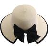 WUODHTW Cappello da donna e uomo a tesa larga in paglia, stile Panama, da spiaggia, protezione solare UPF 50, cappello estivo a tesa larga in paglia, arrotolabile, cappello da pescatore, Taglia unica